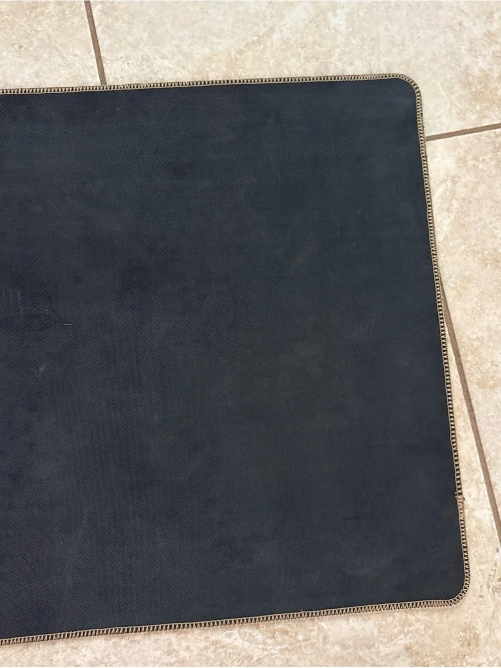 Kitchen Runner Mat - Natural Burlap with Black Text